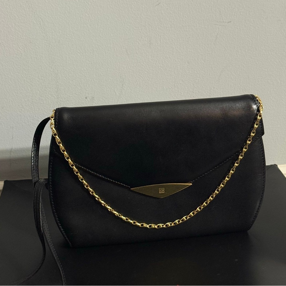 Givenchy Black Leather Crossbody Bag with Gold Chain - Picture 11 of 12